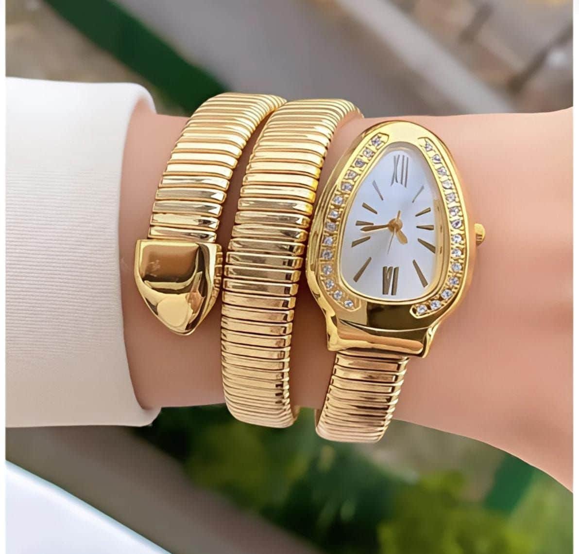 Snake Quartz trendy snack watch bracelet premium quality watch Women B 6900