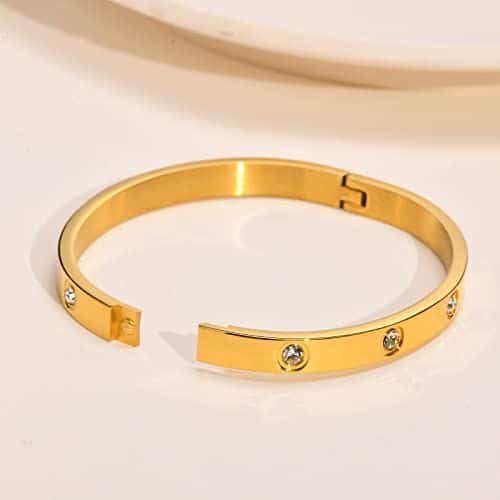 Elegant Crystal Studded Gold Cartier Bracelet