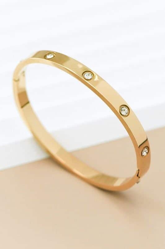 Elegant Crystal Studded Gold Cartier Bracelet