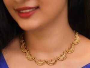 Antique Gold Temple Necklace Set – Traditional South Indian Jewellery by LB Jewels