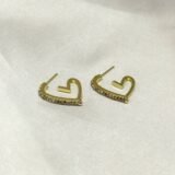 heart shaped gold earrings