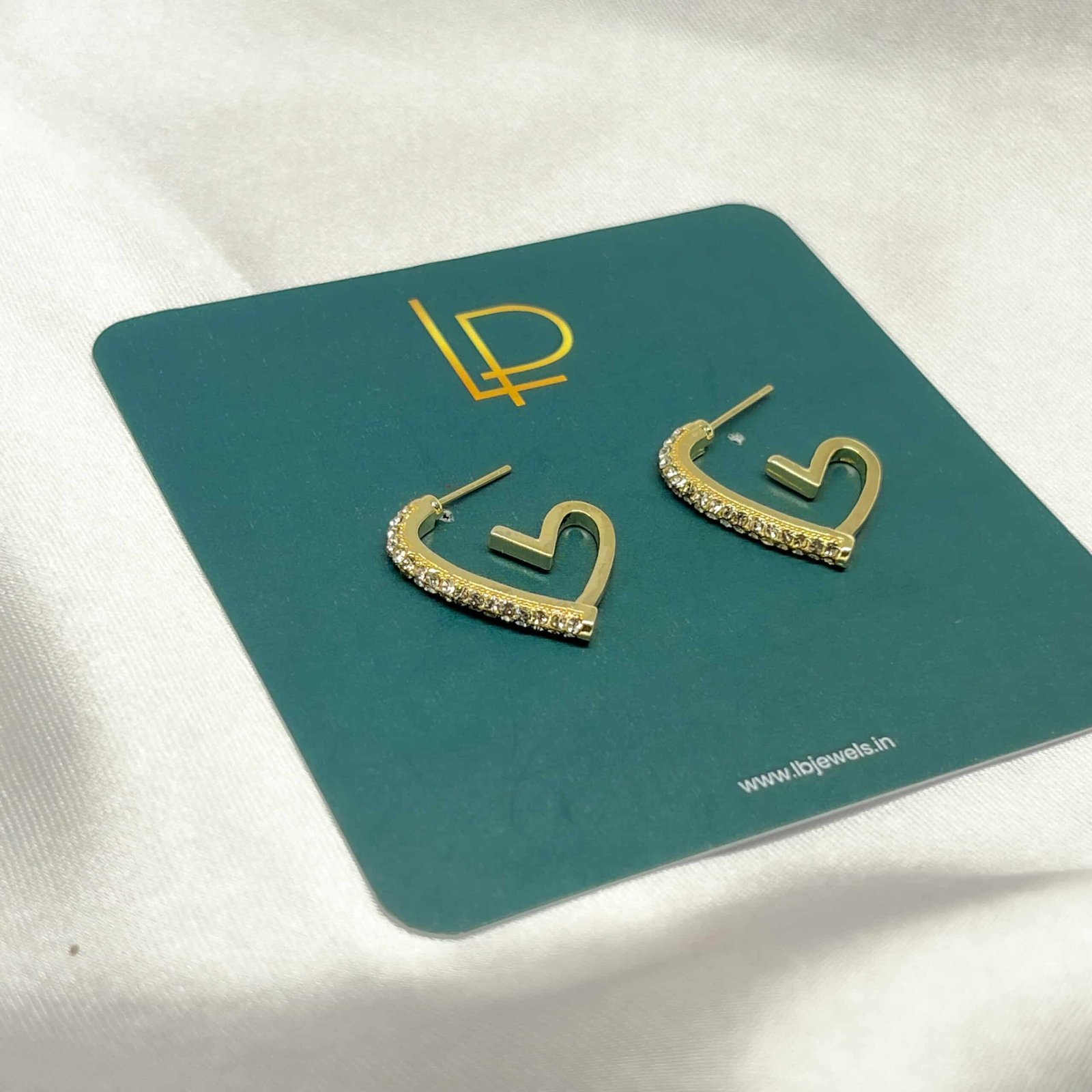 Heart Shaped Gold Earrings – Elegant Sparkle for Every Occasion