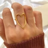 Minimalist Open Heart Gold Ring