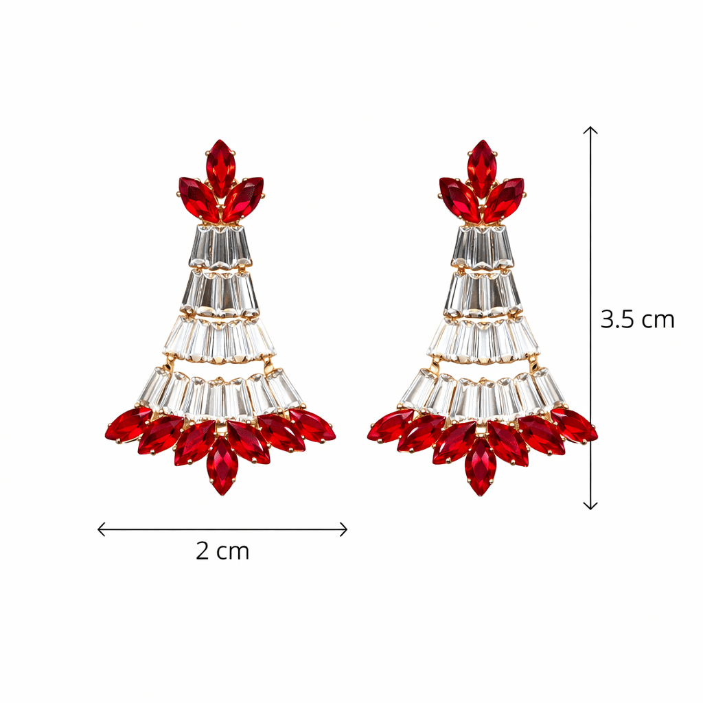Red & White AD Chandelier Earrings |