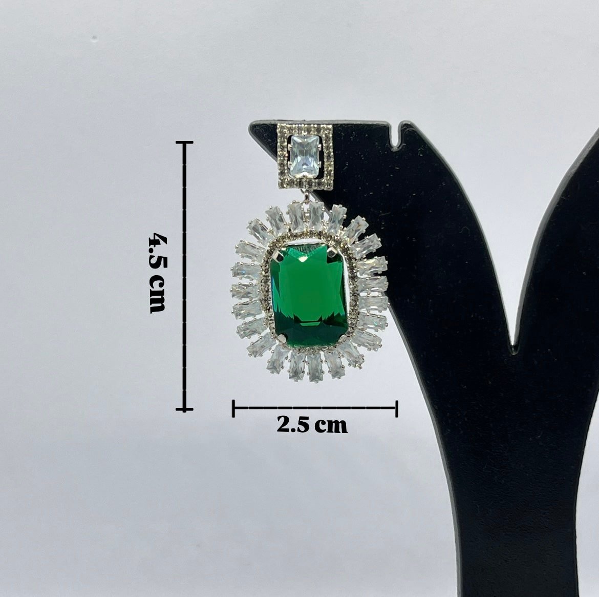 Emerald Green Oval Drop Earrings