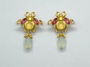 Gold Plated Bee Earrings for Women