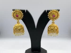 Gold Plated Jhumka Earrings for Women |
