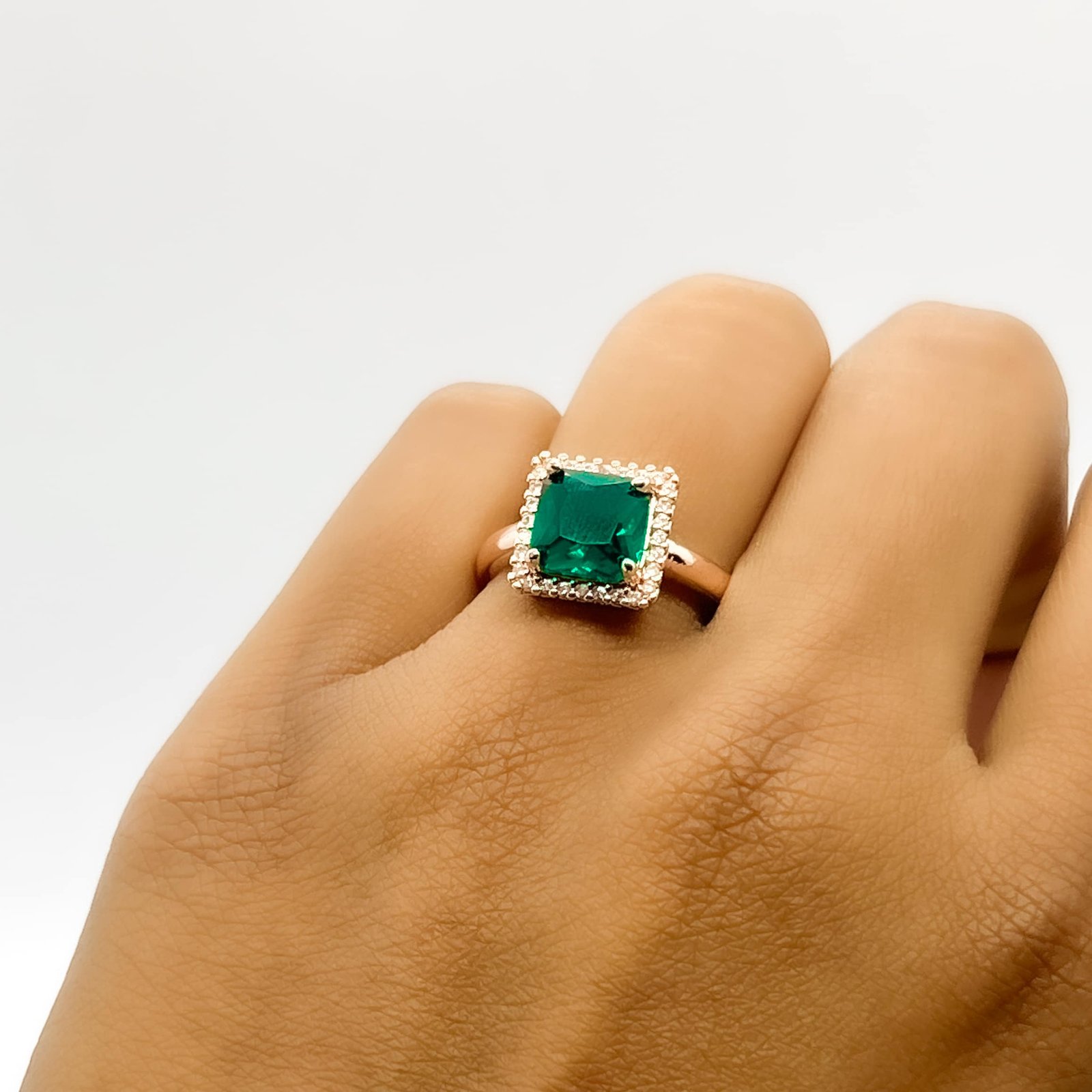 Emerald Green – Gold Plated Elegant Statement Ring