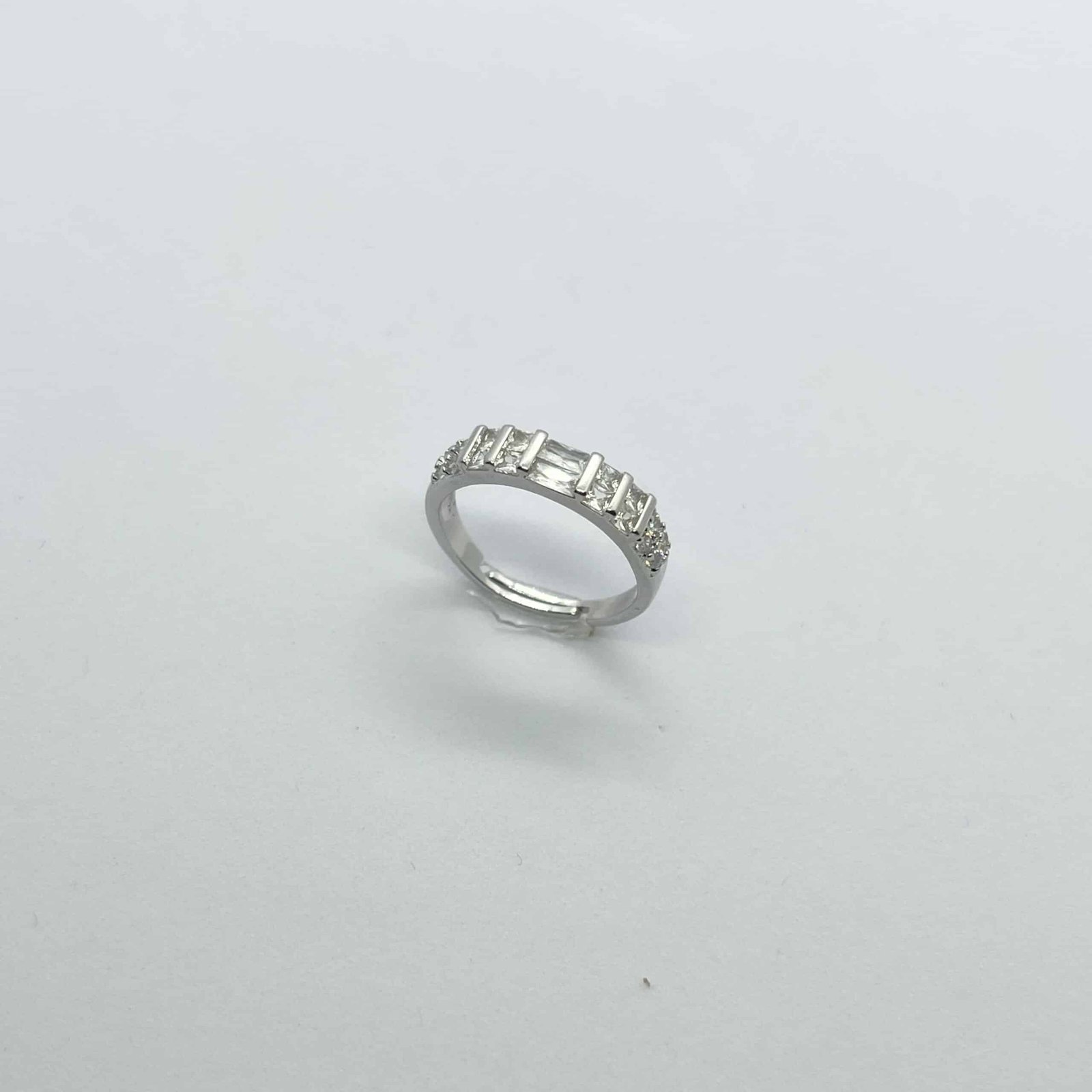 Silver AD Ring –  American Diamond Band for Women