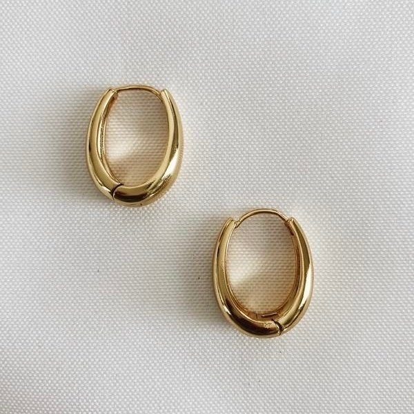 Gold Anti-Tarnish Hoop Earrings
