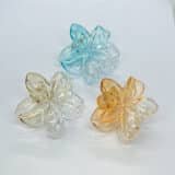“Transparent pastel flower hair claw clips – set of 3 for 99 rupees”