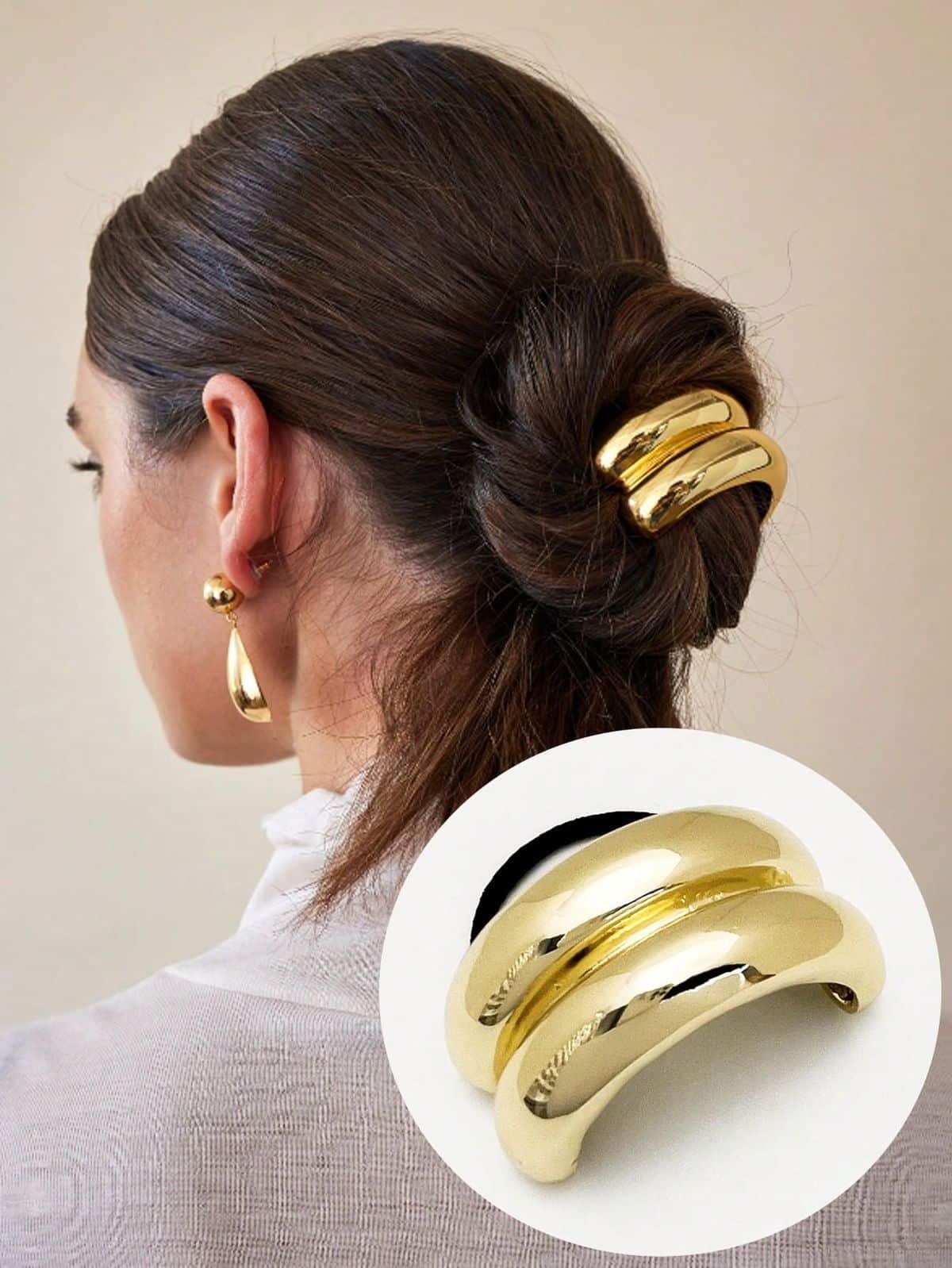 Anti Tarnish Gold Hair Clip for Women – Elegant Minimal Hair Accessory