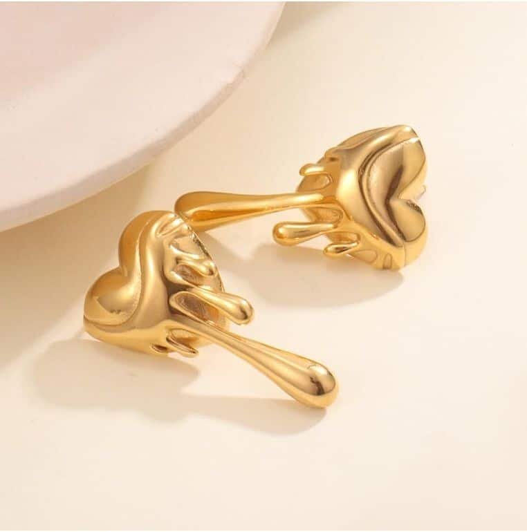 Anti Tarnish Heart Cuff Earrings for Women