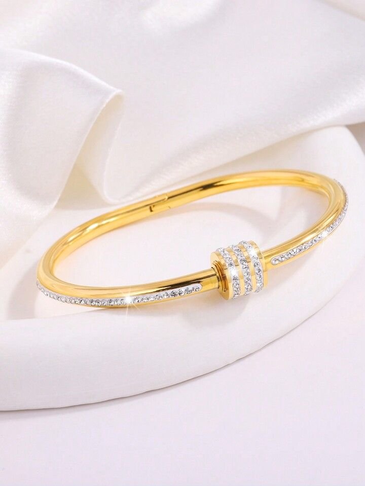 Anti Tarnish Stone Bracelet for Women – Elegant Gold Crystal Bracelet