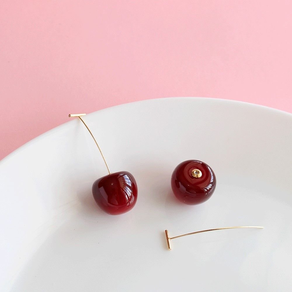 Anti Tarnish Cherry Drop Earrings for Women | Daily Wear